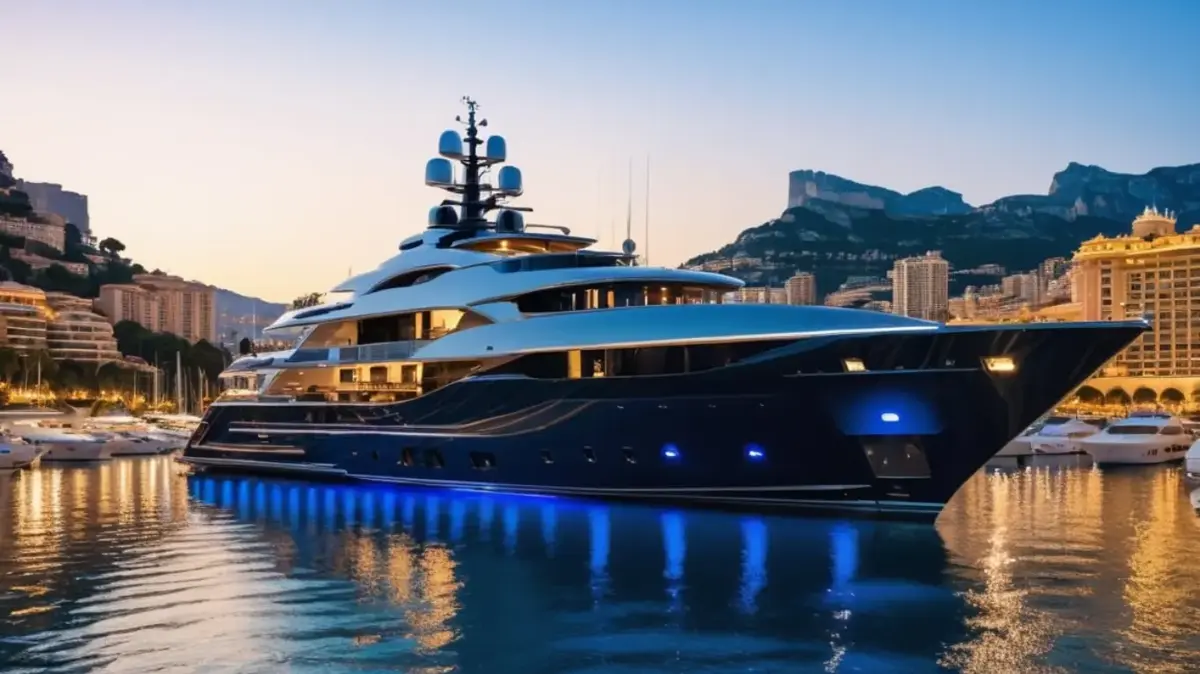 a big yacht in a luxury destination
