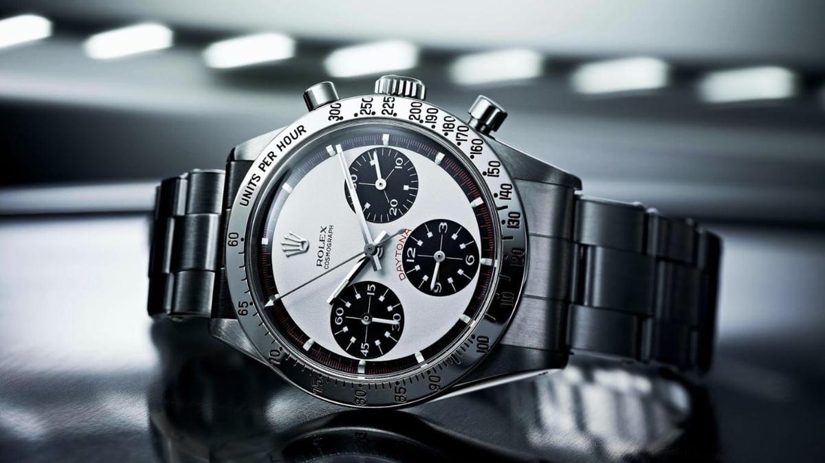A vintage Rolex Cosmograph Daytona fitted with the exotic Paul Newman dial.