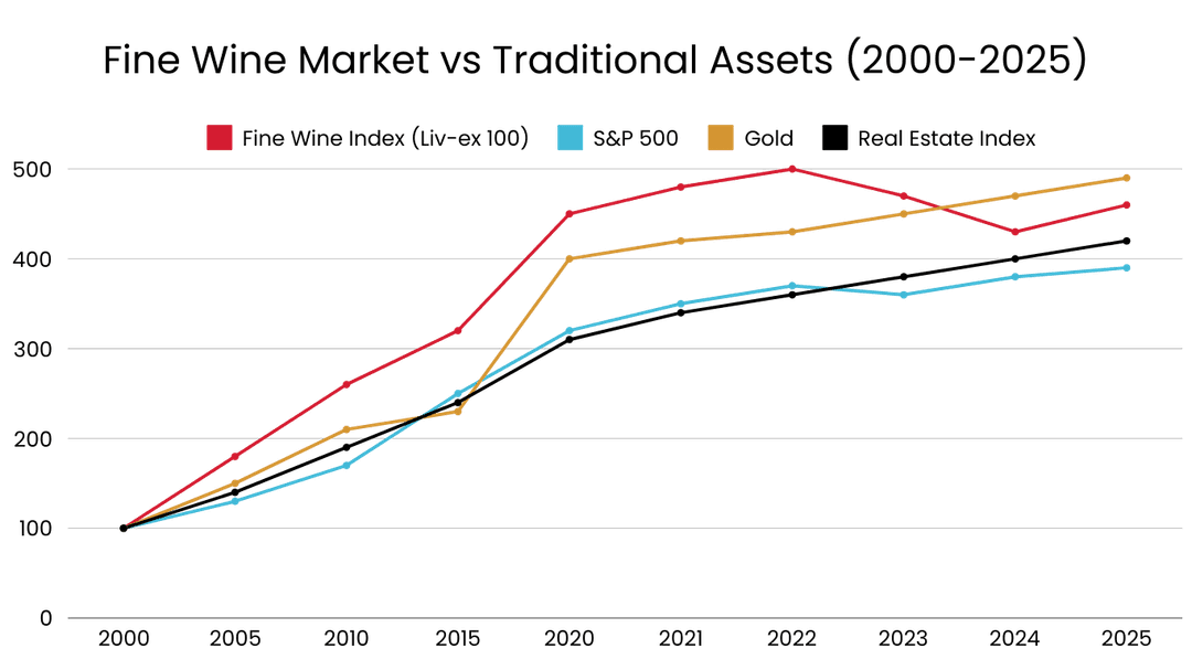 fine wine market returns vs traditional assets