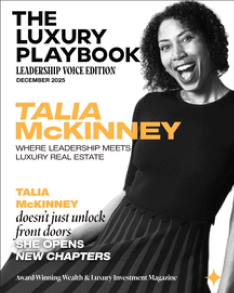 Cover of The Luxury Playbook Leadership Voice edition featuring Talia McKinney, December 2025