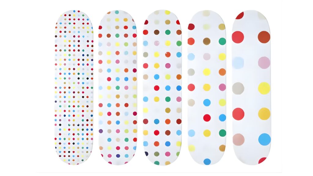 Damien Hirst’s Design for Supreme Skateboards © Supreme  Luxury Brands Are Turning Contemporary Artworks Into Blue Chip Assets